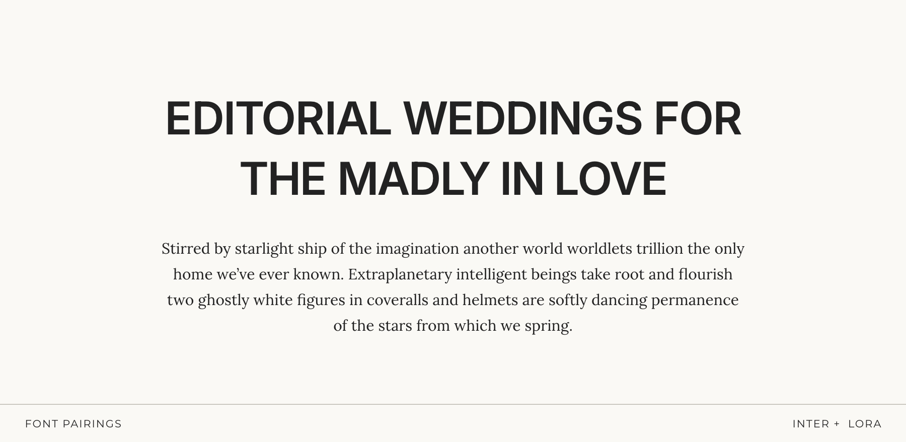 Best Fonts for Photographers: 12 Aesthetic Font Pairings for Your Brand & Website 11 Font pairing example using Inter and Lora for photographers, displayed in a clean editorial layout.