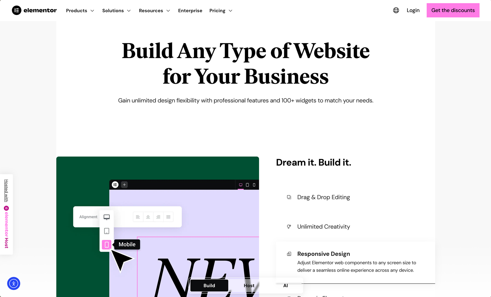 The Best FloThemes Alternatives for Photographers in 2025 5 Elementor website builder screenshot used in a comparison of FloThemes alternatives for photographers.