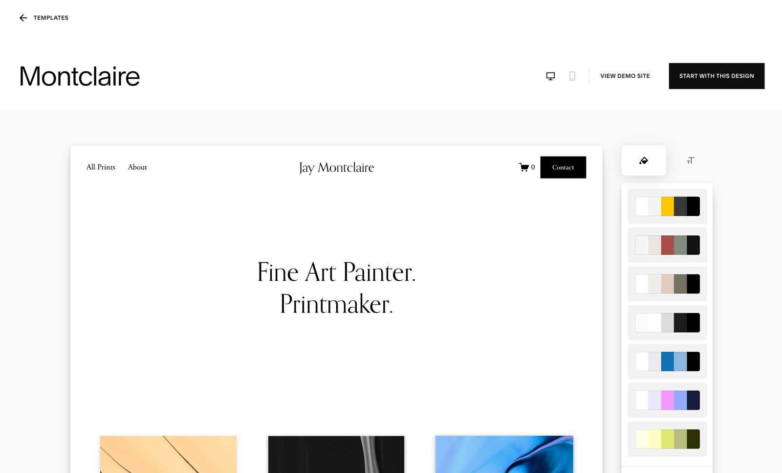 The Best FloThemes Alternatives for Photographers in 2025 4 Squarespace template preview screenshot for FloThemes alternative comparison